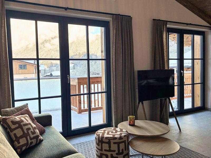 Living room with mountain views